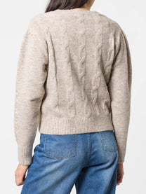Cardigan in maglia a trecce con bottoni