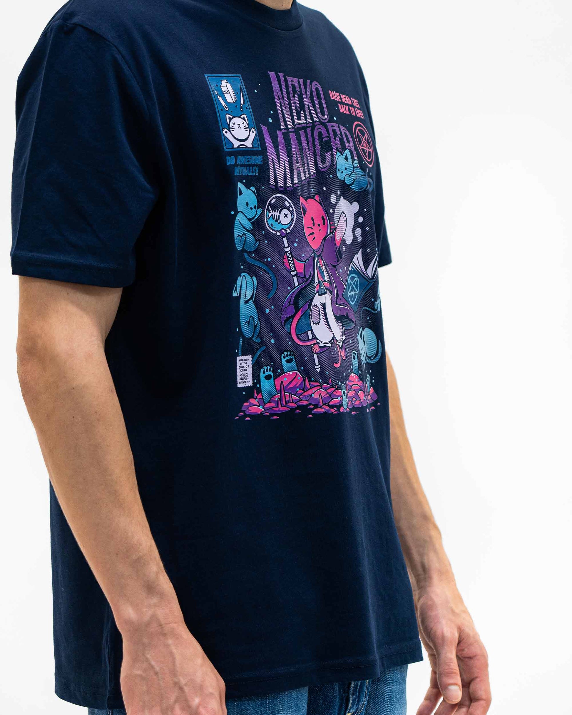 T-shirt Nekomancer in cotone biologico con stampa goth