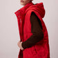Gilet imbottito con cappuccio rosso