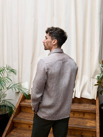 Camicia in lino Iseo marrone