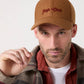 Cappellino in flanella rame con logo ricamato