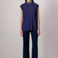 Top senza maniche blu navy in viscosa morbida