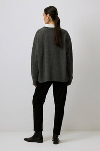 Maglione oversize tinta unita grigio