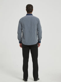 Camicia a righe comfort blu navy