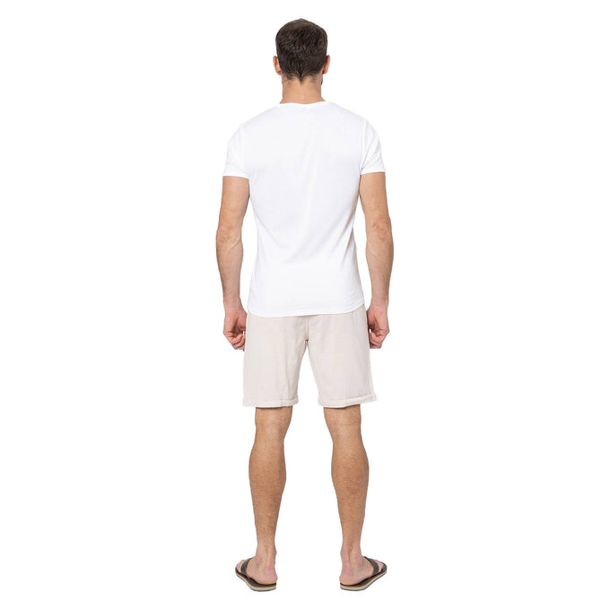 Pantaloncini estivi uomo in cotone e lino beige