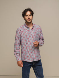 Camicia uomo a quadri in cotone misto
