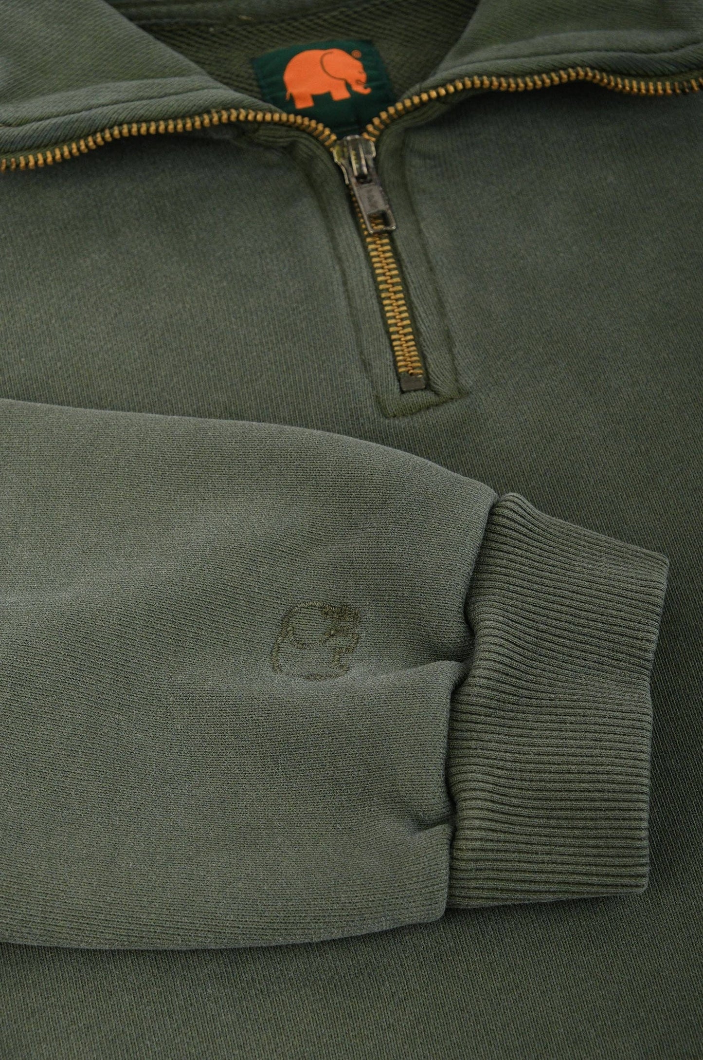 Maglione oversize super pesante con zip a un quarto verde Kombu