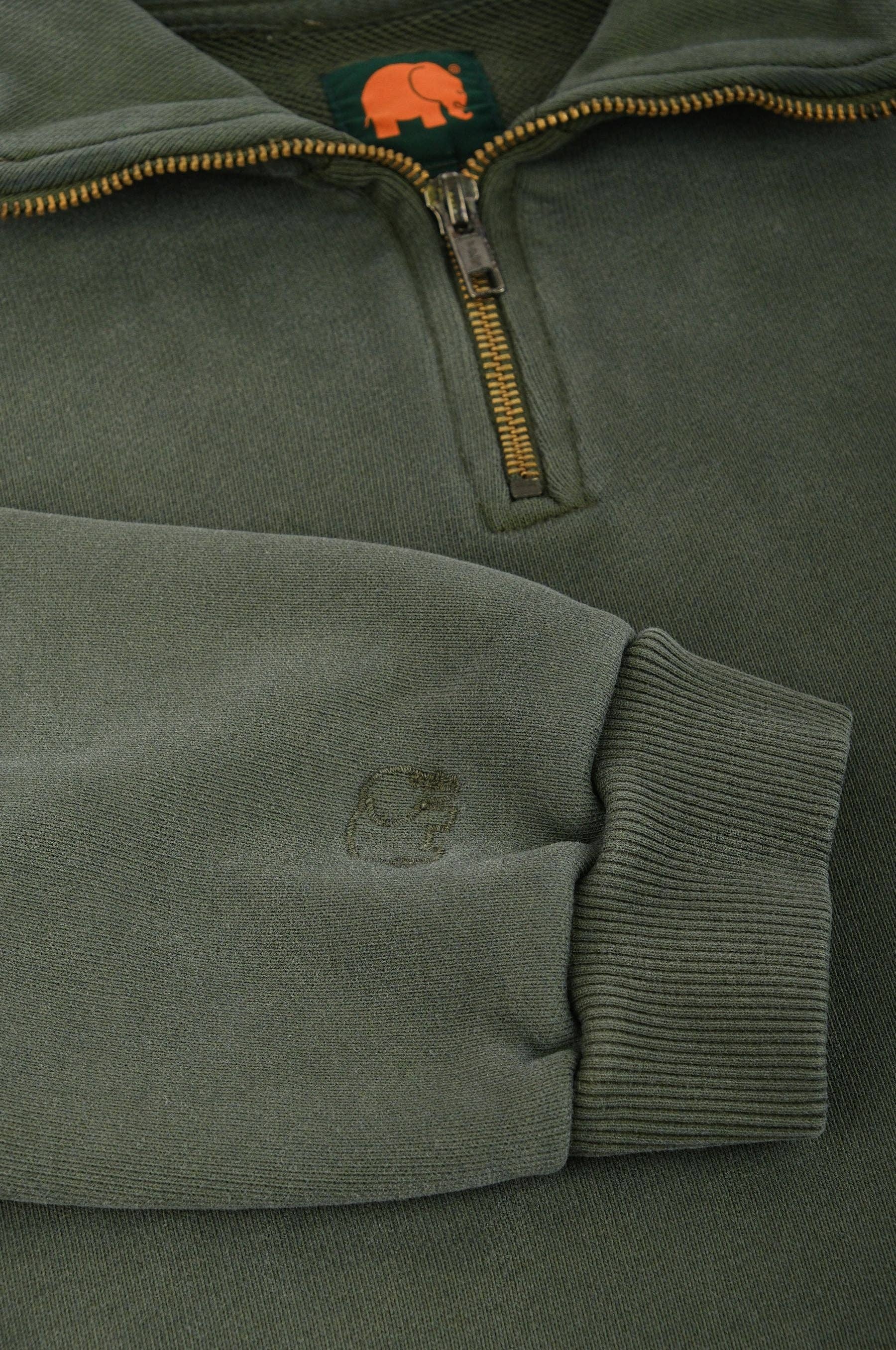 Maglione oversize super pesante con zip a un quarto verde Kombu