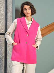 Gilet sartoriale senza maniche con bottoni gioiello