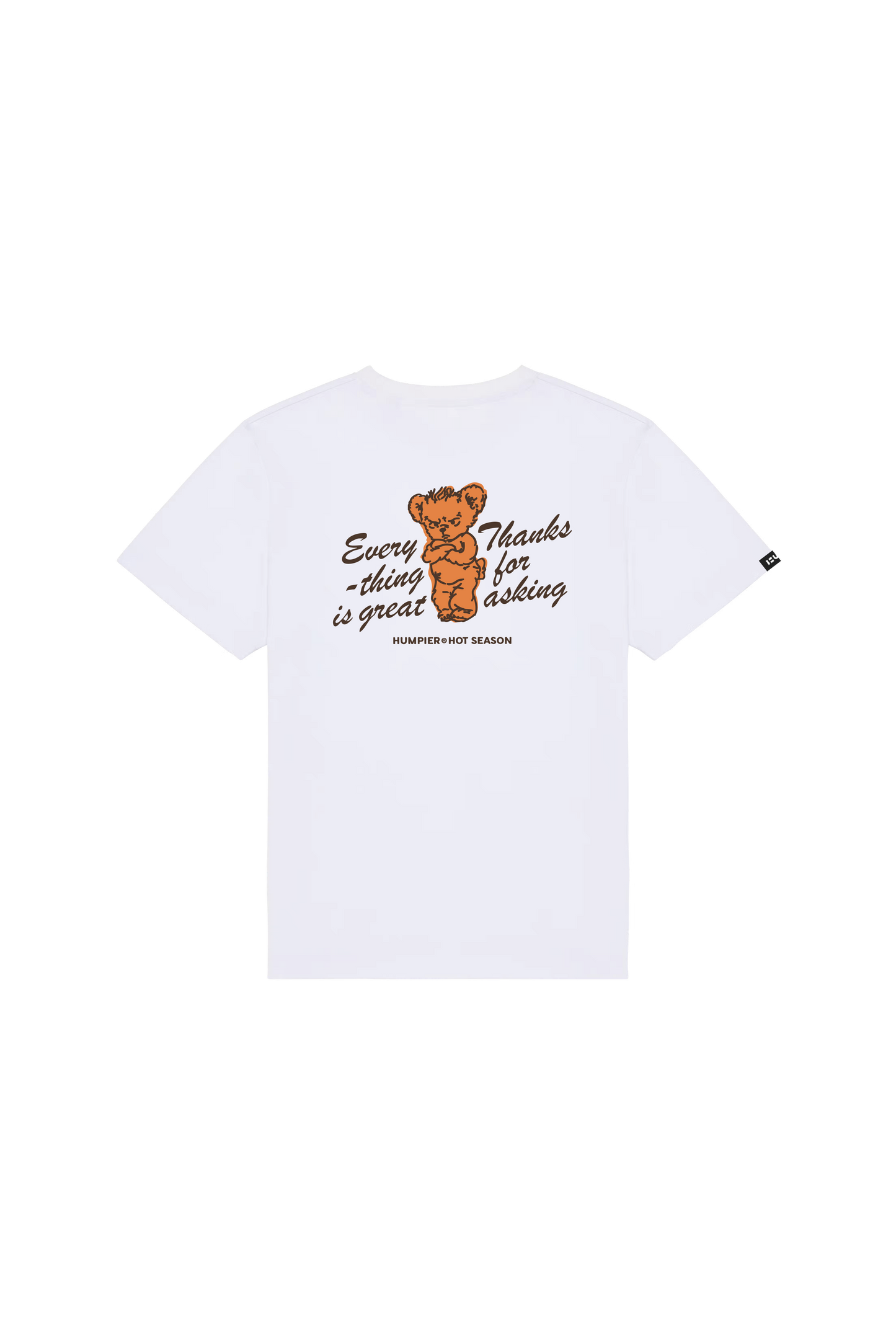 T-shirt bianca con stampa e orsetto
