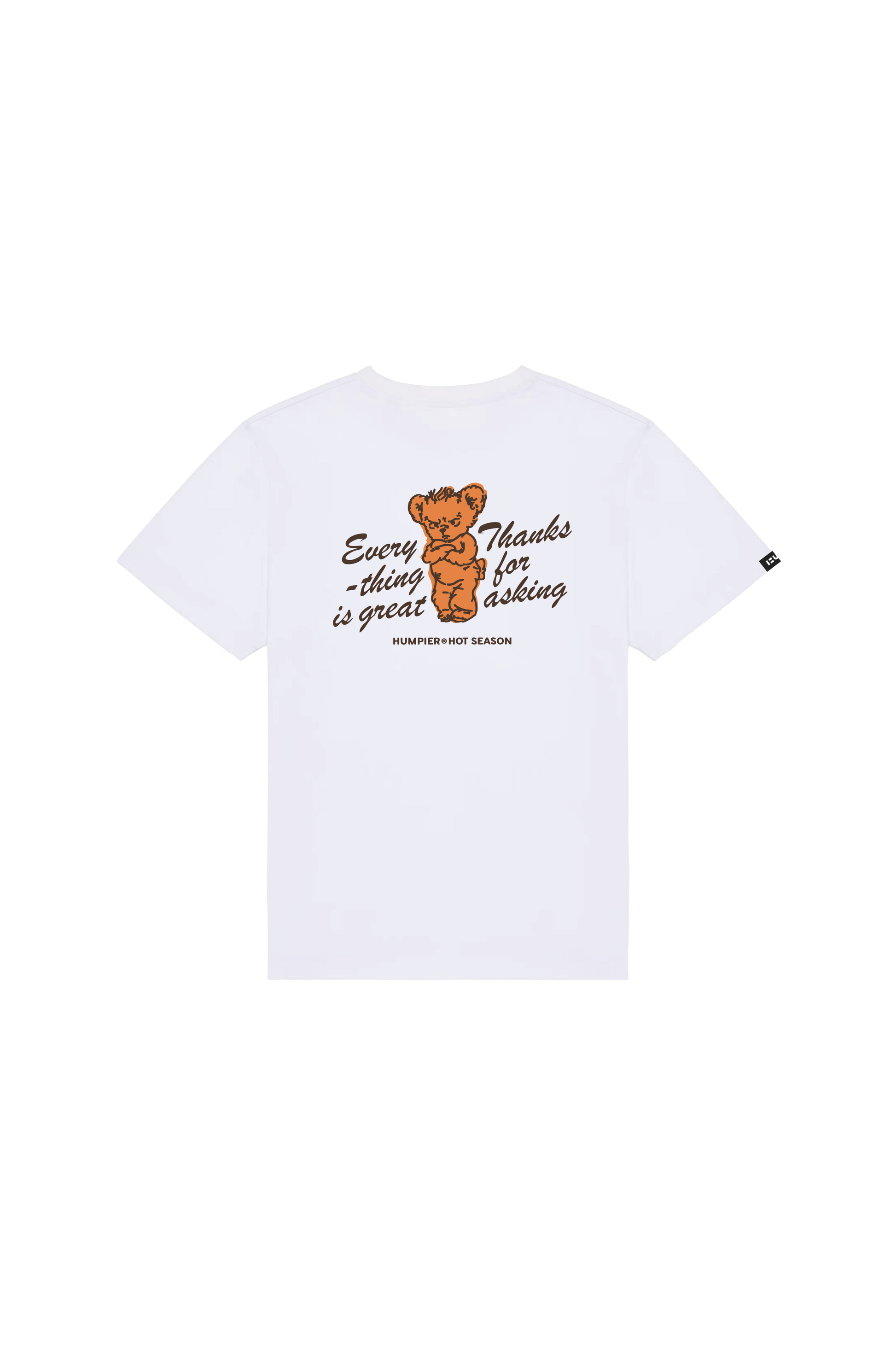 T-shirt bianca con stampa e orsetto