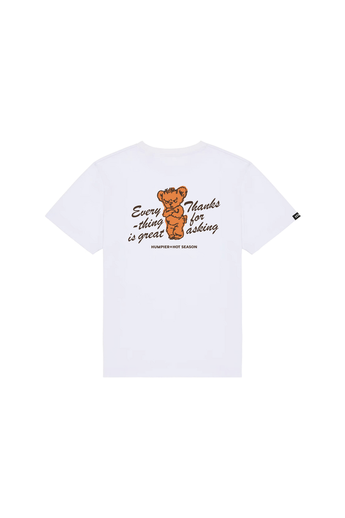 T-shirt bianca con stampa e orsetto