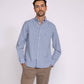 Camicia uomo azzurra in cotone misto