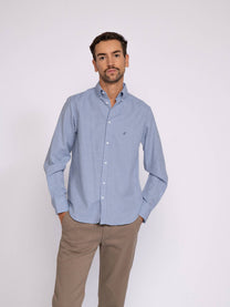 Camicia uomo azzurra in cotone misto