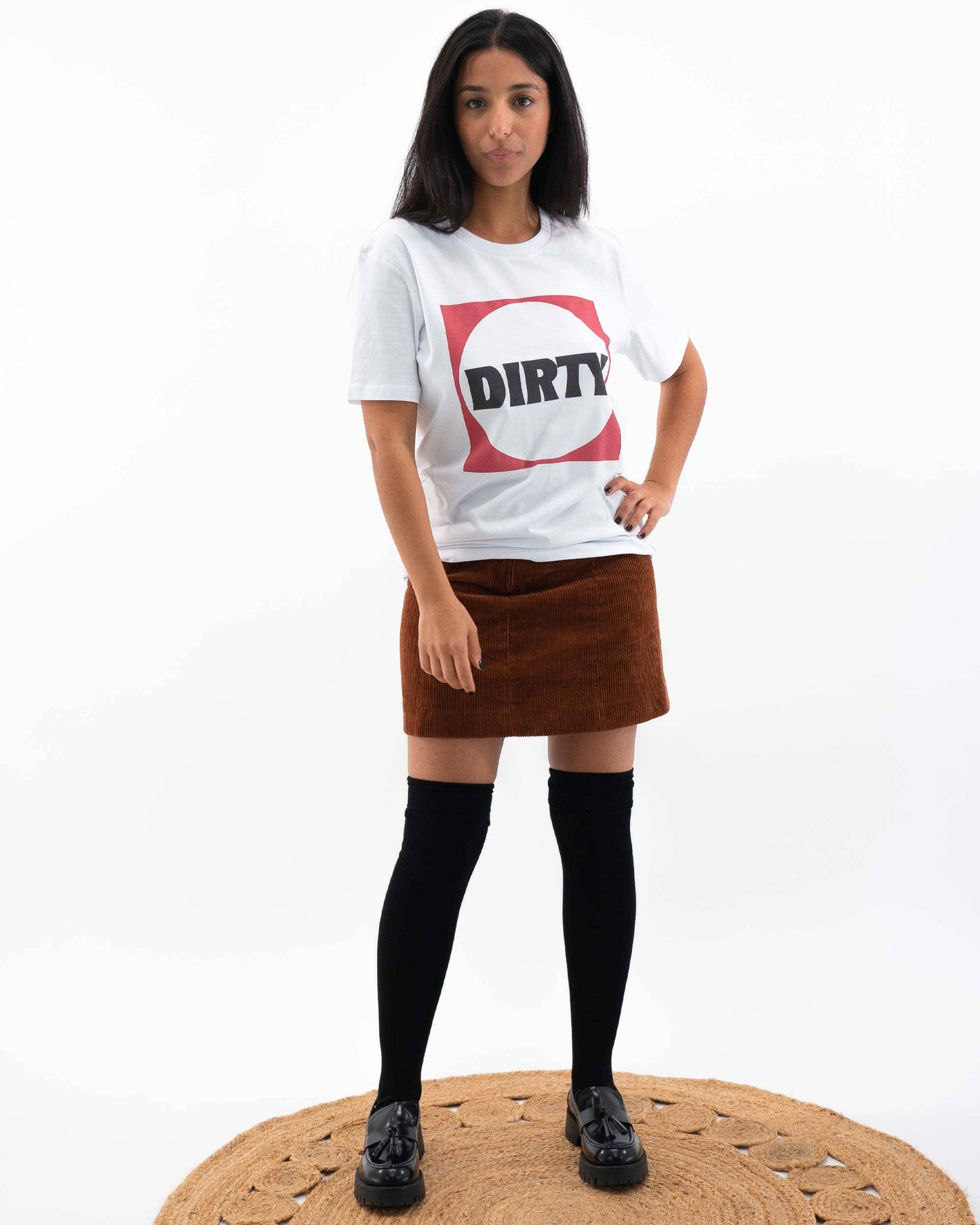 T-shirt Dirty con logo divertente in cotone biologico
