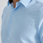 Camicia azzurra a micro fantasia comfort