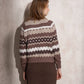 Maglione jacquard a righe multicolor