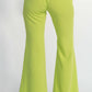 Pantaloni a zampa lime a vita alta