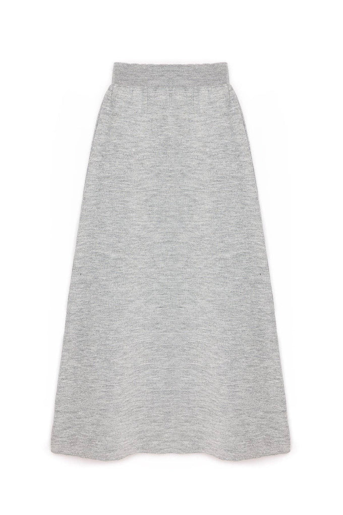 Gonna midi in maglia glitterata con elastico in vita
