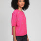 Maglione Nelida rosa caramella con strass e perle