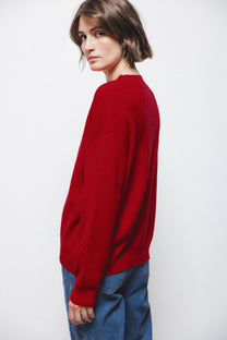 Maglione in maglia a girocollo a costine