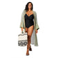 Kimono estivo boho in cotone verde a maniche lunghe