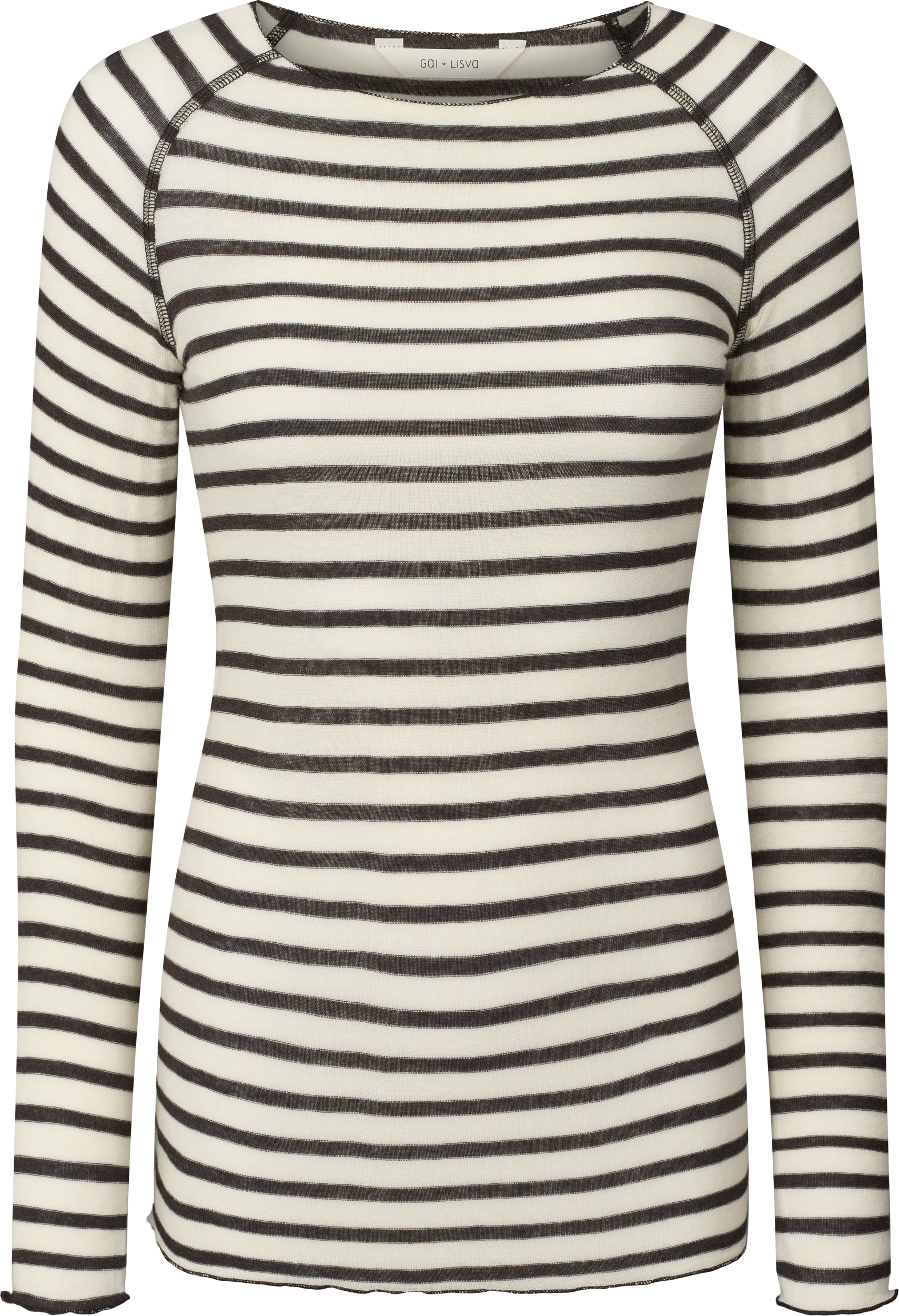 Top in lana Amalie a righe grigio scuro reverse
