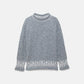 Maglione jacquard in maglia con girocollo