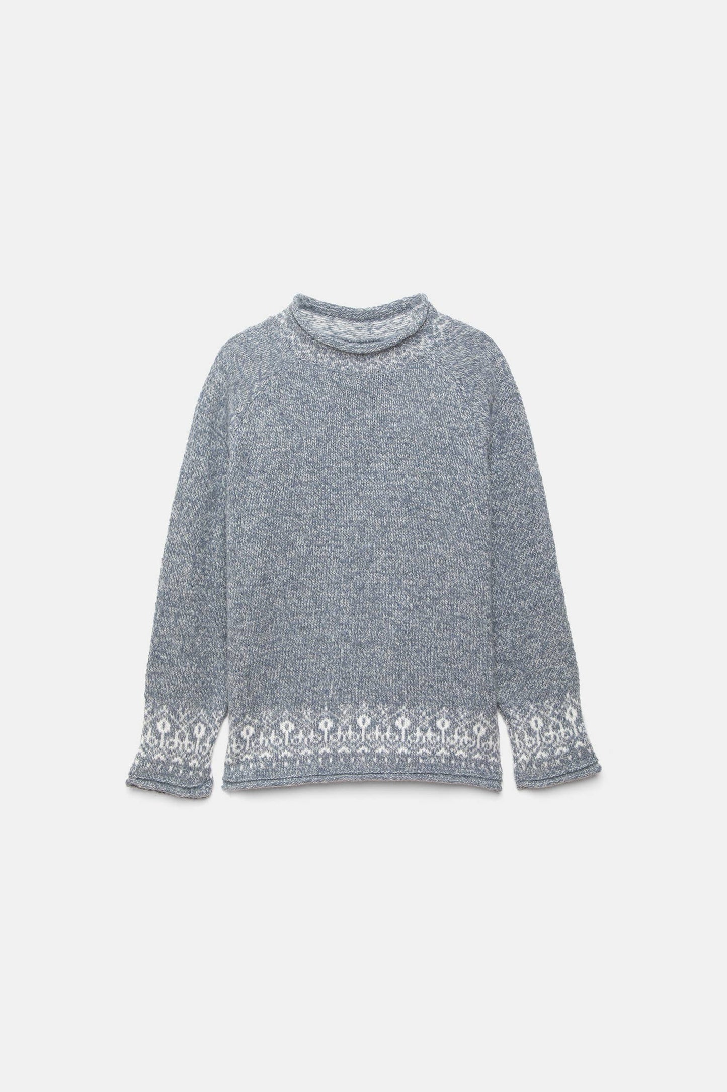 Maglione jacquard in maglia con girocollo