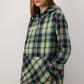 Felpa con cappuccio a quadri oversize