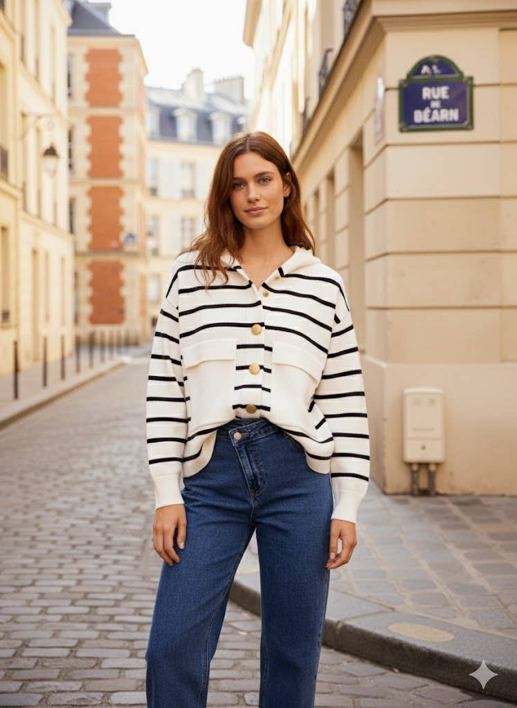 Gilet in maglia verde militare con bottoni dorati