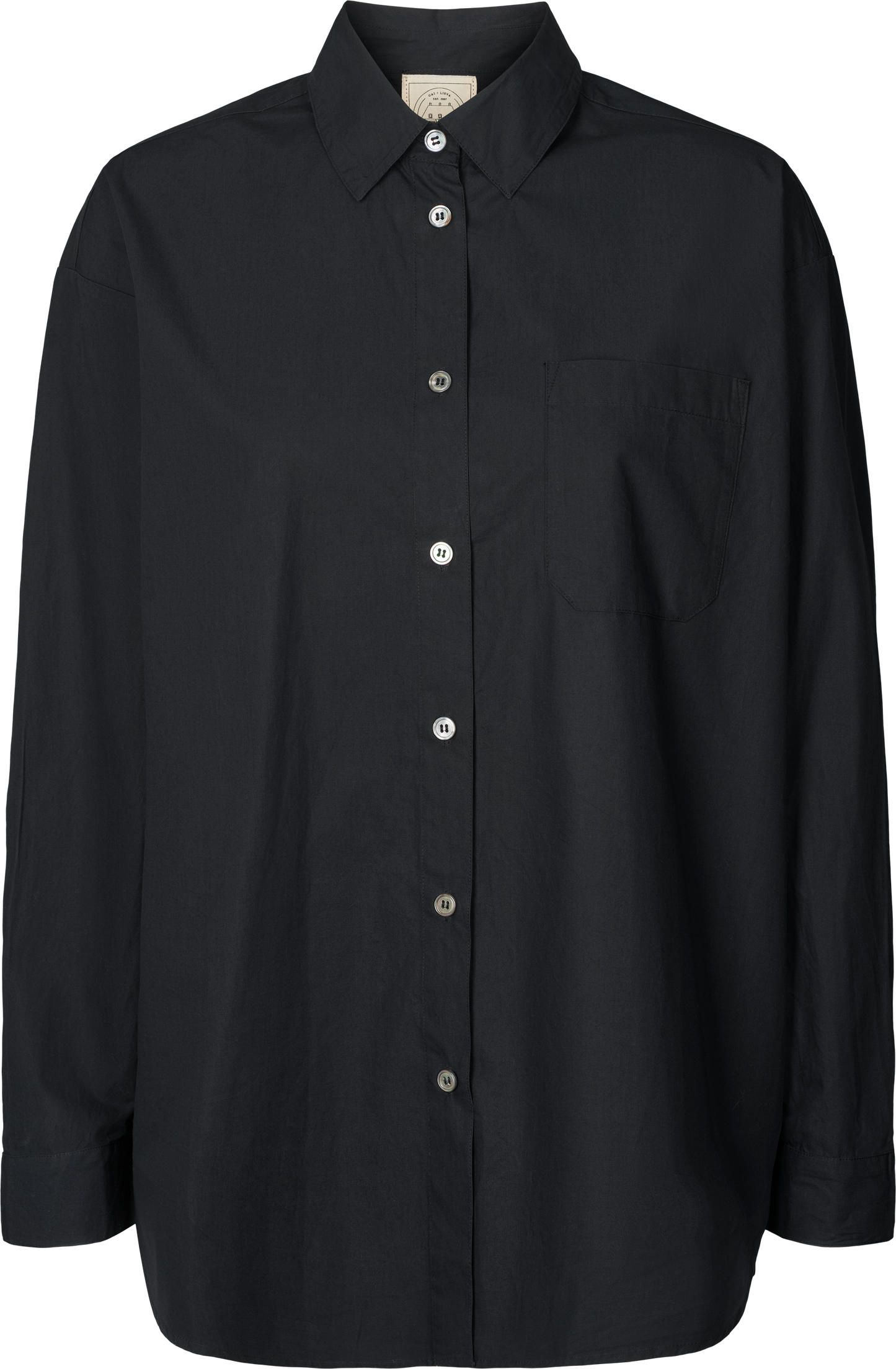 Camicia Astrid in popeline di cotone biologico nera