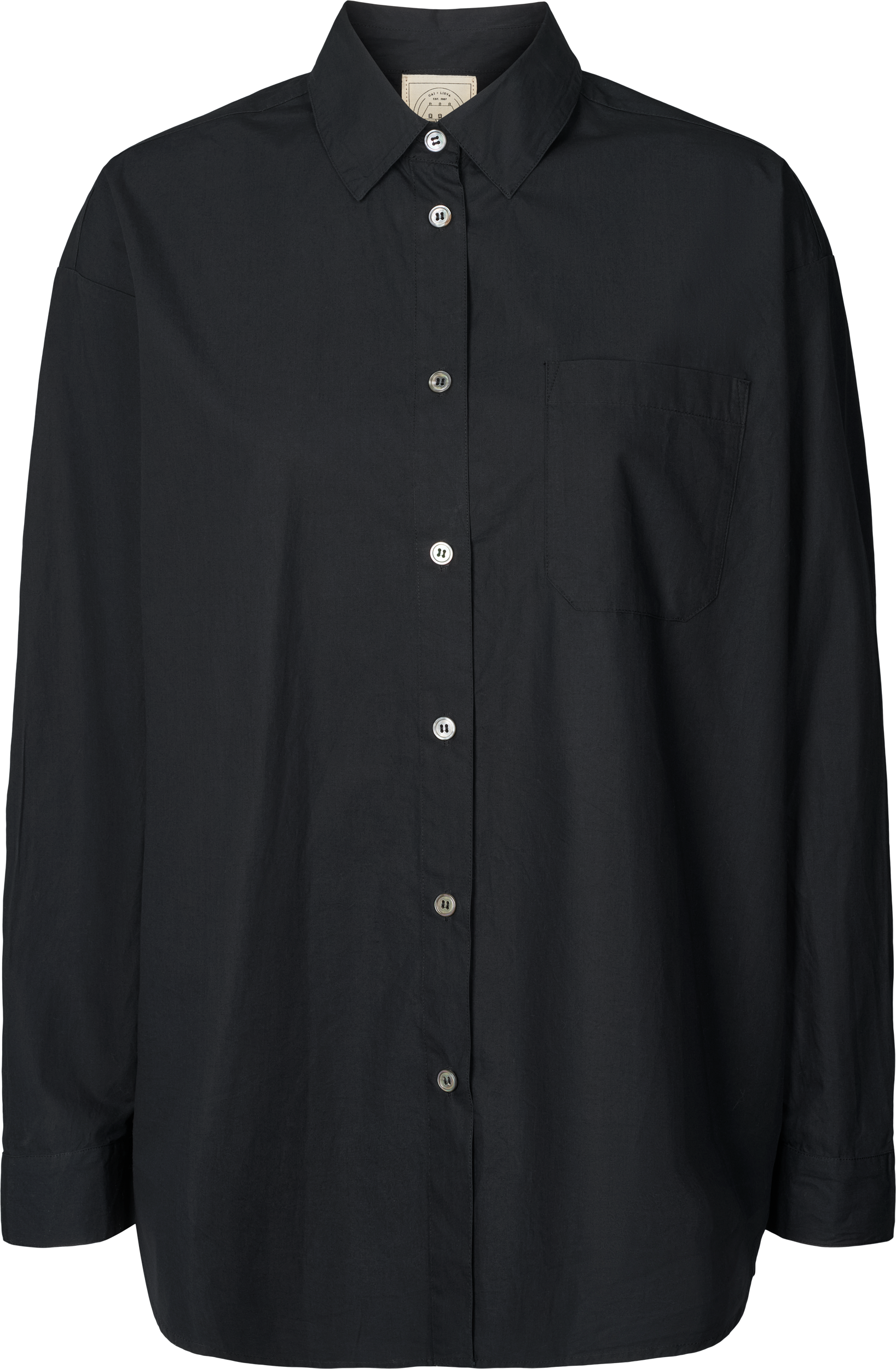 Camicia Astrid in popeline di cotone biologico nera