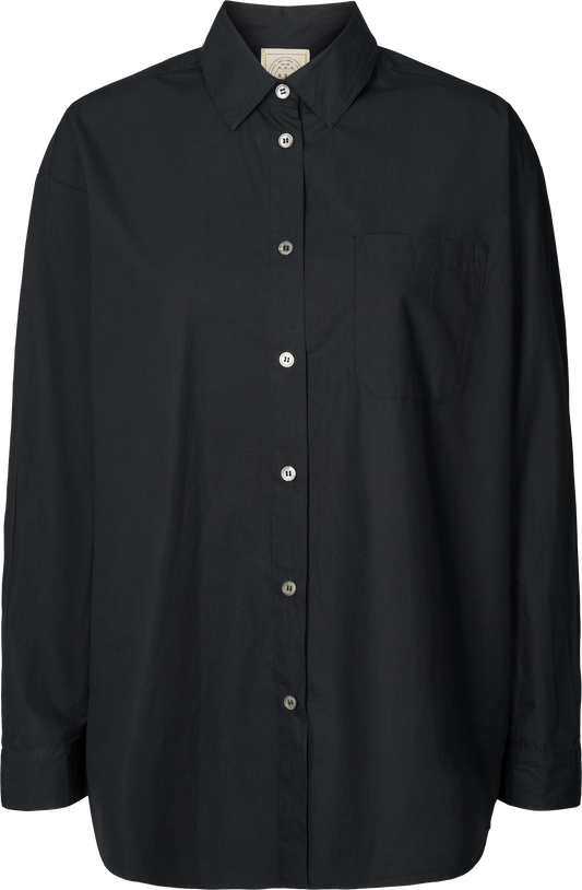 Camicia Astrid in popeline di cotone biologico nera