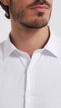 Camicia bianca slim fit effetto satinato easy iron