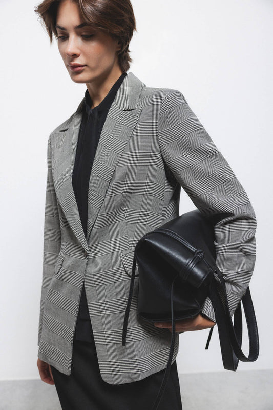 Blazer Principe di Galles Foderato