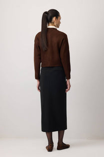 Cardigan corto in maglia con bottoni
