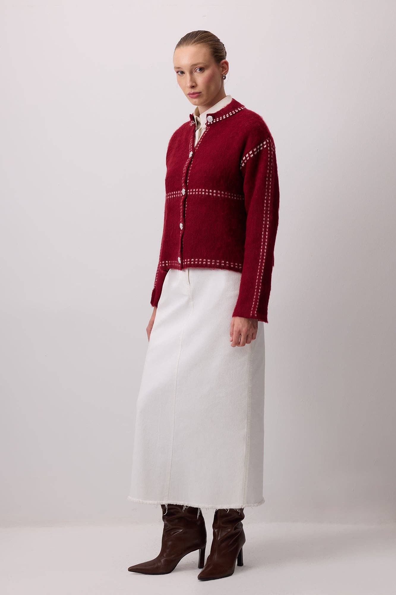 Cardigan a contrasto Rashed
