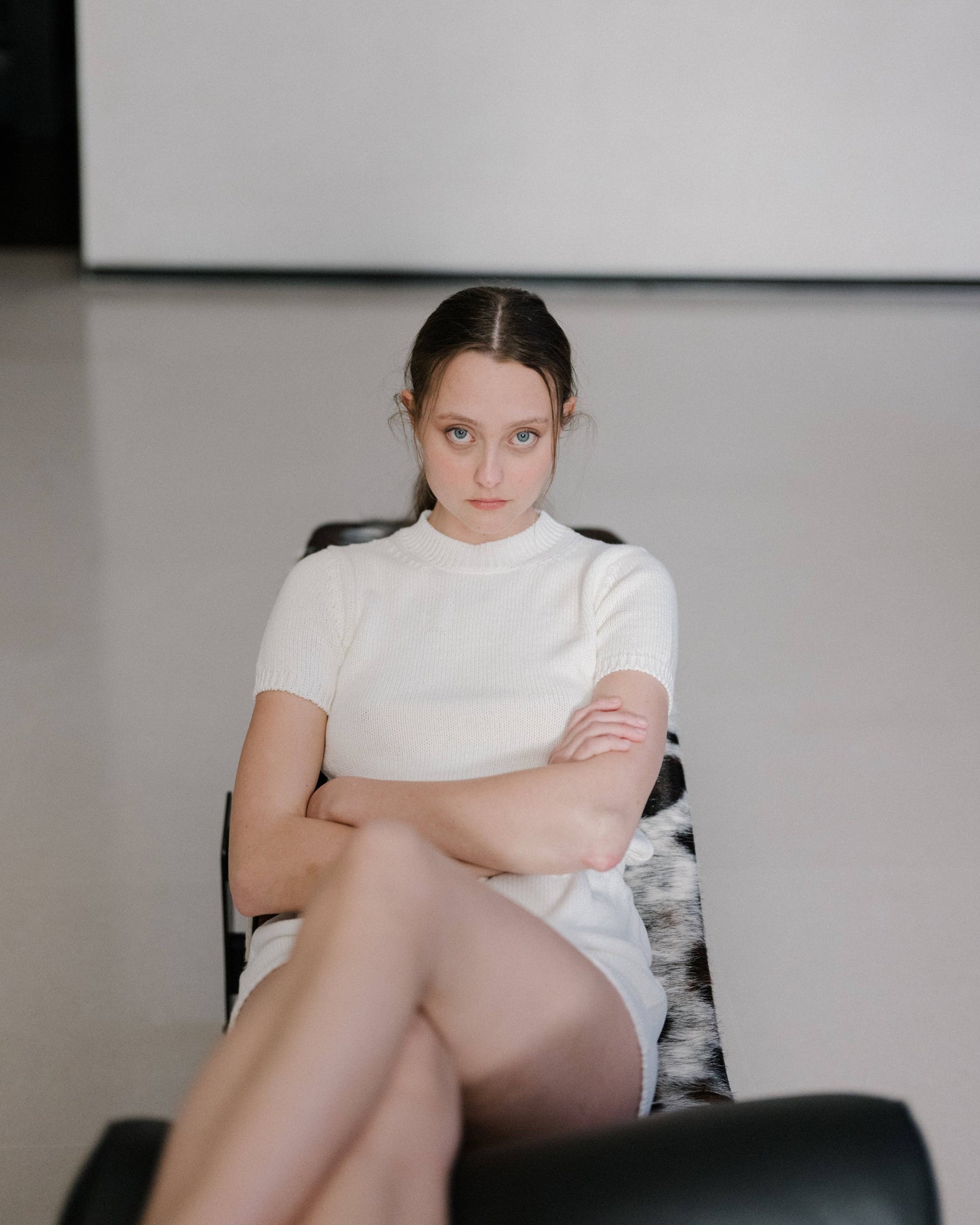 T-shirt in maglia di cotone a trama spessa