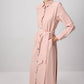 Abito camicia midi in popeline con cintura e bottoni decorativi