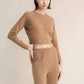 Cardigan corto in misto cashmere con lavorazione 3D