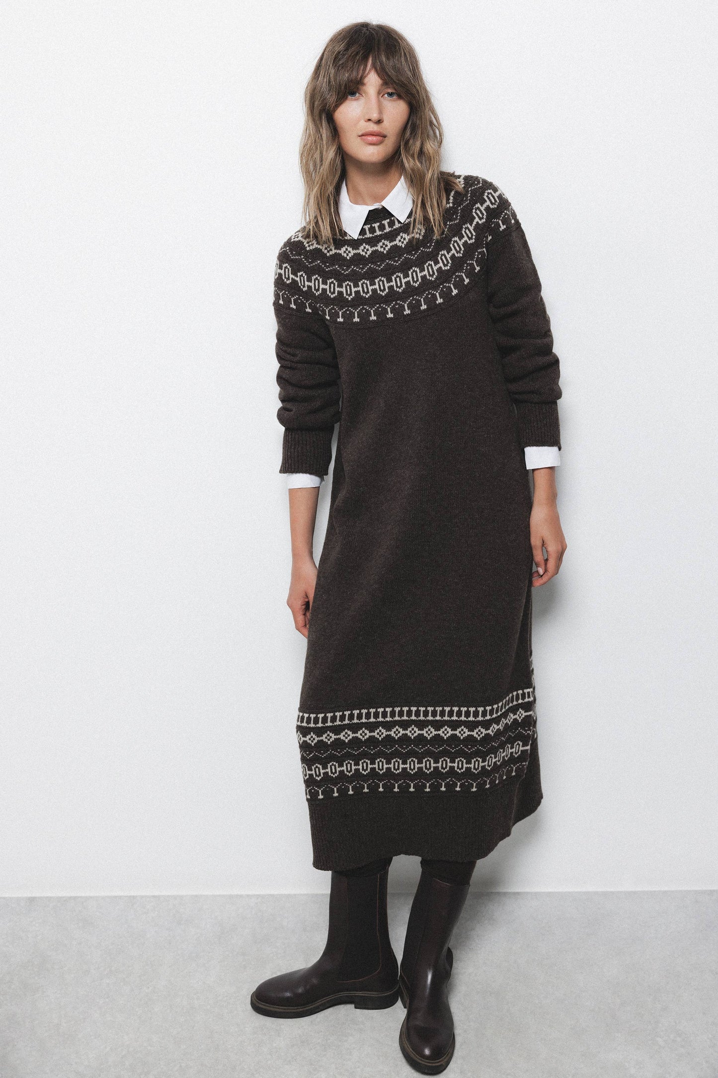 Abito in maglia jacquard