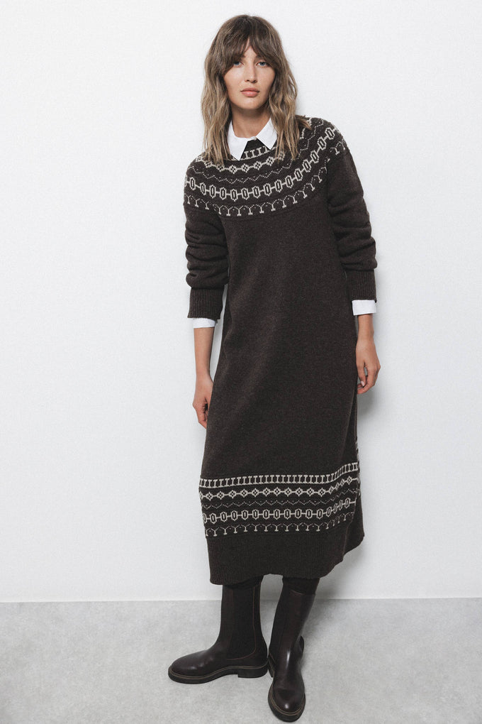 Abito in maglia jacquard