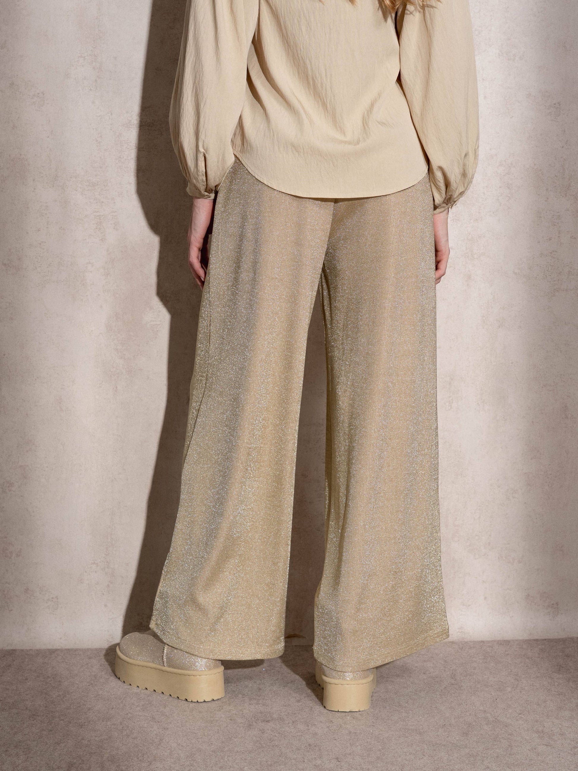 Pantaloni palazzo in lurex