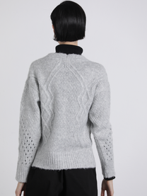 Cardigan in maglia traforata con bottoni