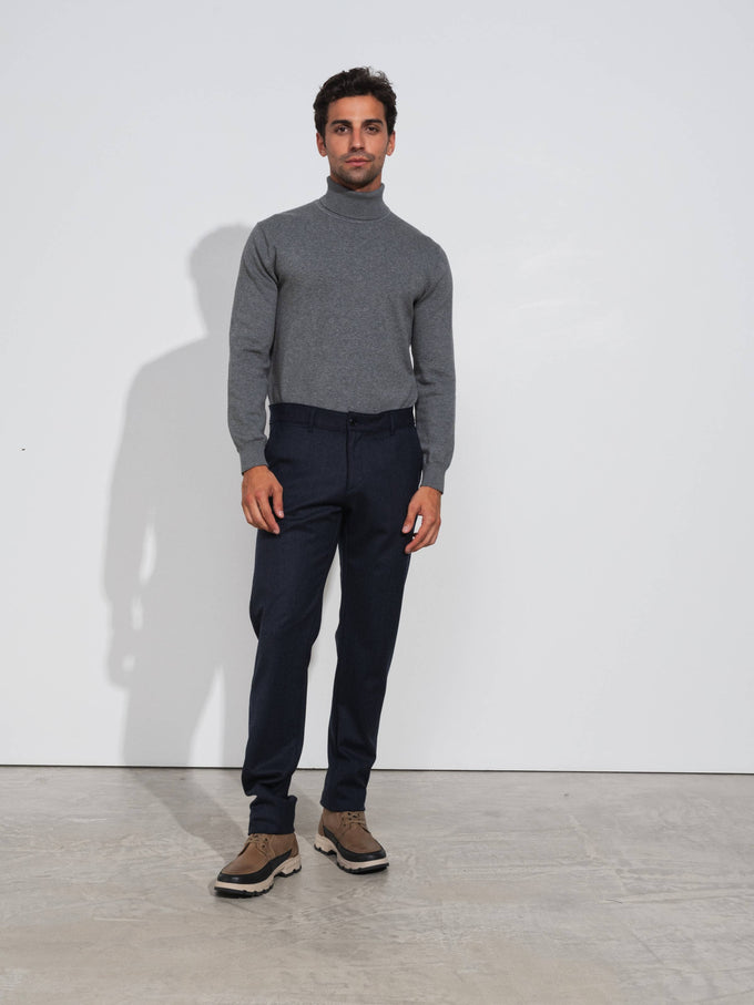 Pantaloni eleganti uomo con tasche e passanti cintura