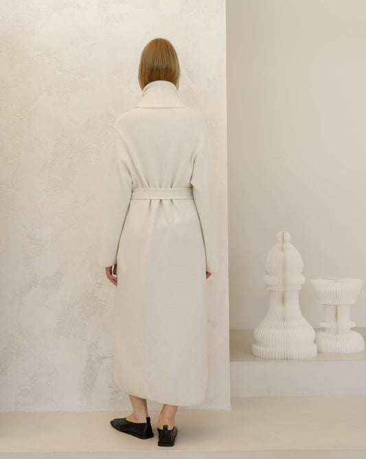 Cappotto maxi in misto cashmere con cintura