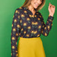Camicia slim floreale con fiori gialli