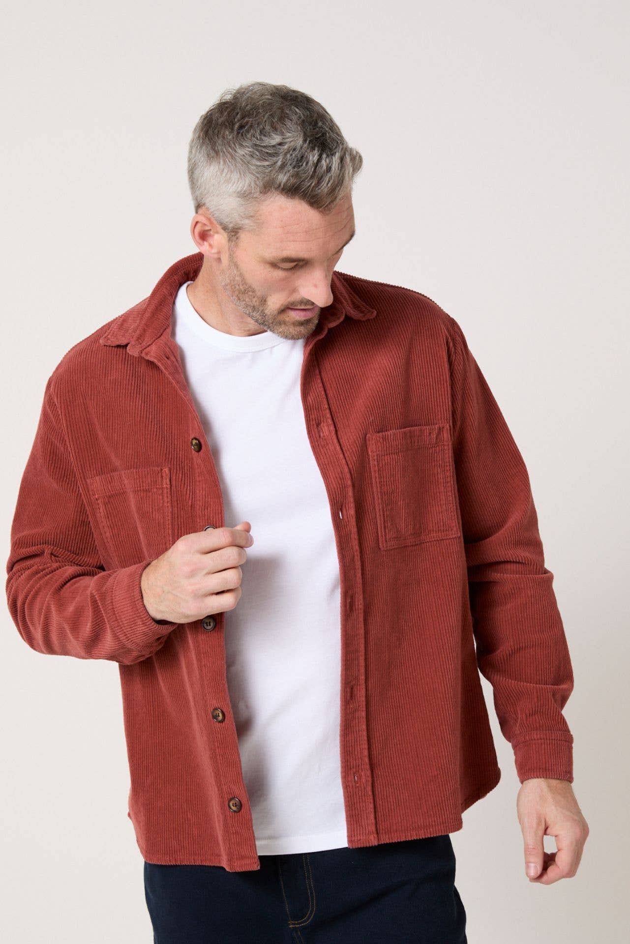 Sopracamicia in velluto a coste Chicago ruggine