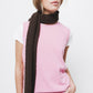 Gilet in maglia rasata rosa con scollo rotondo